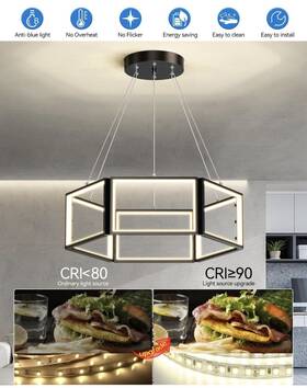 Ym06-6l Dniwmdd Modern Led Chandeliers 6 Lights Dimmable Chandelier With Remote Control
