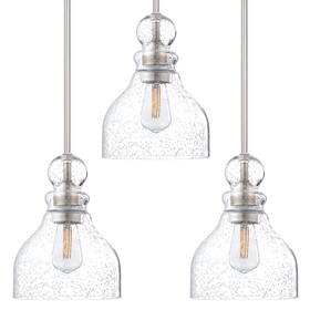 3066gcd1st3 Dolaimi House 3 Pack 1 Light Pendant Ceiling Kitchen Island 6.5 Inch Hand Blown Seeded Gl