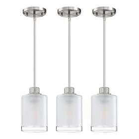 Dolaimi House 755426026515 3 Pack 1light Pendant Ceiling Light Industrial Farmhouse Fixture Frosted Glass W