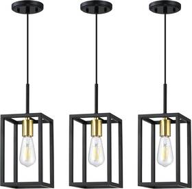 X3142cd104 Dolaimy Home 3 Pack 1 Light Hanging Rustic Farmhouse 5.7 Inch Metal Lantern Cage Pendant Ceili