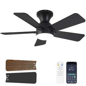 Hy-6163 Dolavast Ceiling Fans With Lights 36 Inch Low Profile Fan Light And Remo