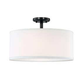 Doraimi Lighting 768480151031 Fabric Drum Shade Semi Flush Mount Ceiling Light Ps Diffuser Off White Ch
