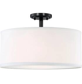 Ua06006bx303-n Doraimi Lighting 18 Inch Fabric Drum Shade Semi Flush Mount Ceiling Light