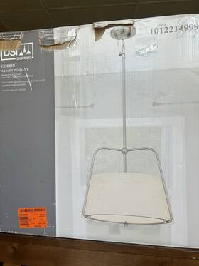 1012214999 Dsi Lighting Corbin 3-light Pendant Brushed Nickel White Opal Glass Shade