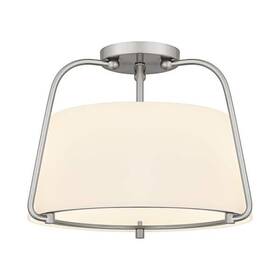 Dshd36956c Dsi Lighting Corbin 15 Inch 2-light Brushed Nickel Ceiling Light With Opal Glass Shade