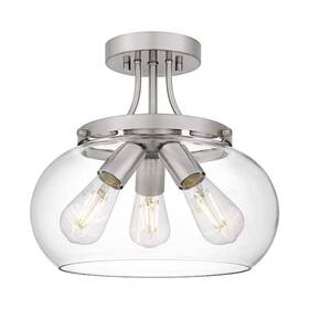 Dshd37013a Dsi Lighting Huxby 13 Inch Brushed Nickel Flush Mount Ceiling Light With Glass Shade