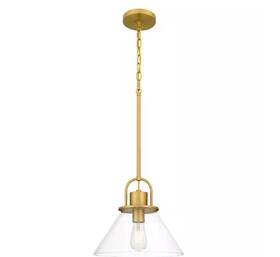 Hd6709a Dsi Lighting Balfour 1-light Brushed Gold Pendant With Clear Seedy Glass Shade