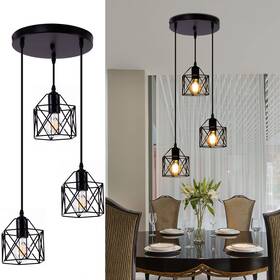 Dumaiway 711620228018 Pendant Light Black Industrial Farmhouse Metal Hanging Lights Fixture Ceiling La