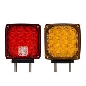 Dtl-9059 Duntuo Fender Mount Lights Square Dual-face Amber/red Submersible Sealed Dual Stud