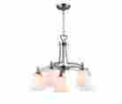 61467019608 Dvp7224 6656869s Unbranded New 5 Light Georgetown Chandelier Dvi Buffed Nickel Metal Glass Quality