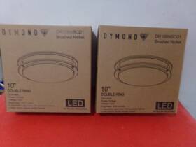 Dr10bnscd1 Dymond 2 10 Inch Modern Double Ring Led Flush Mount Light Fixture Brushed Nickel