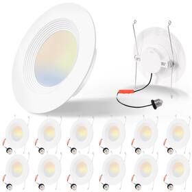 5cct E Energetic Lighting 822985543712 12 Pack 5/6 Inch Led Recessed Dimmable Can Lights Wi
