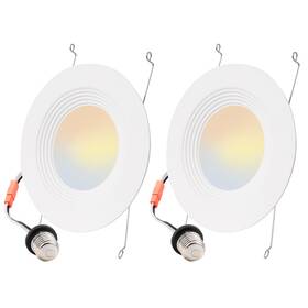 12.5w E Energetic Lighting 822985546775 2-pack 5/6 Inch Dimmable Led Recessed Lights 5cct Retrofit E100 950lm
