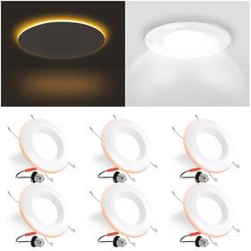 E Energetic Lighting 822985546805 6 Pack Inch Led Recessed With Night Light Dimmable Can Lights Wit