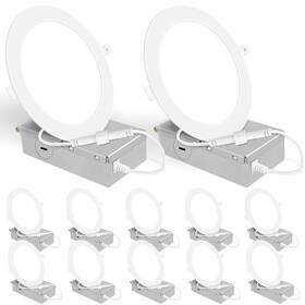 Jy-wl-6r-13-850lm-5000k-12pk E Energetic Lighting 12 Pack 6 Inch Slim Led Recessed With Junction Box 900lm High Brigh