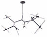 E41435-75gm Gunmetal Light Saber Wide Led Adjustable Chandelier 845094079644