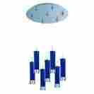E93750-132pc E93750 Chroma Et2 Polished Chrome With Sky Blue Glass 7 Light Led Foyer Pendant 845094055976