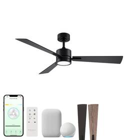 E-fr-022442l-bk East Grove Home E-fr-022442l-bk/ww Bali 42in 3-blade Smart Indoor Or Outdoor Ceiling Fan 2700k-6000k Cct Tunable