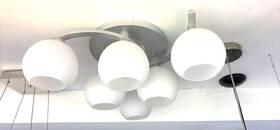 Mx87850 Eco Lighting Modern Ceiling Light Fixture 24 Inch Semi Flush Mount E26 X 6 Gray Finish