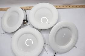 1002 Ecosmart 192968800782 4-pk Integrated Led Recessed Trim Soft White 6 Inch -missing Wires Dirty