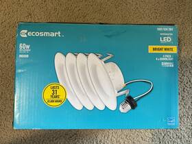 Nb01ba07er1-309 Ecosmart 4x Led Dimmable Recessed Ceiling Light 4 Inch Brand New Rough Box