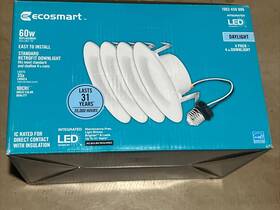 Nb01ba07er1-509 Ecosmart 4-pk Integrated Led Recessed Retrofit Light Trim 5000k Cec-t20 4 Inch