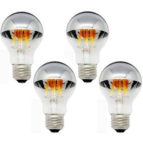 Bdyb-04-1272 Edearkar A19 Half Chrome Light Bulb 6w Dimmable E26 Base Daylight White 6000k 60w Equ