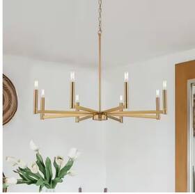 81010000050798 Edislive Galea 8-light Linear Candle Style Classic Gold Chandelier