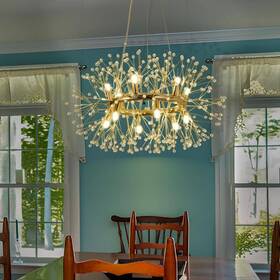 81010000053568 Edislive Calzada 12 Light Gold Modern Sputnik Firework Chandelier Pendant