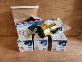 E9305pb Edison Track Light Lighting Set Of 4 Brass With Black 1995 Nos Vintage