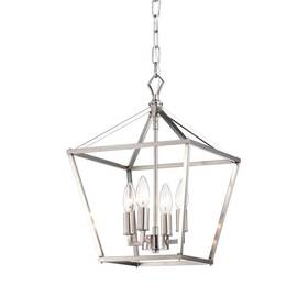Epl1351bn Edvivi Renzo 4-light Brushed Nickel Caged Candle Style Modern Farmhouse Pendant