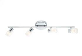 200368a Eglo Salti Led Track 4l Chrome Finish With Frosted And Clear Glass