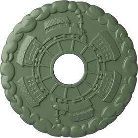 Cm18kdagf Ekena Millwork 192770070588 Kendall Train Station Ceiling Medallion 18 1/2 Inch Od X 3 7/8 Id 1 P