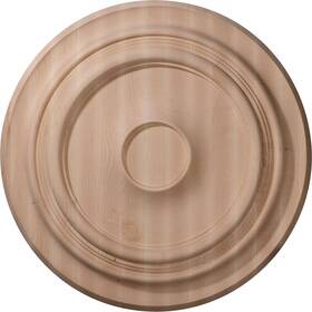 Ekena Millwork 849014027753 16 Inch Od X 1 1/8 P Carved Traditional Ceiling Medallion Red Oak Fits Canopies