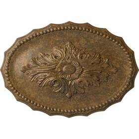 Cm16oxrzs Ekena Millwork Ceiling Medallion 16-7/8 Inch Wx11-3/4 Hx1-1/2 Urethane Rubbed Bronze