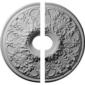 Cm23as2 Ekena Millwork Ashley Ceiling Medallion 23.875in Od 2pc Fits 4.75in Canopy Split Mount