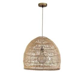 Ele Light And Decor 791533911399 Aura 1-light Large Airy Rattan Pendant With Natural Handmade Shade In Boho