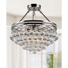 B105-kv-525 Eleanor Satin Chandelier Semi-flush Mount Crystal Nickel