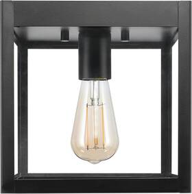 60000020 Electric 1-light Outdoor Flush Mount Ceiling Light Fixture Matte Black