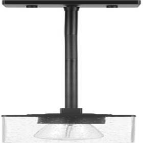 67000152 Electric 1-light Pendant Lighting Matte Black Seeded Glass Shade Squ