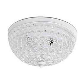 Fm1000-wht Elegant Designs 2 Light Crystal Flush Mount White