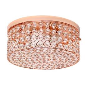 Fm1003-rgd Elegant Designs 12 Inch 2-light Rose Gold Round Ceiling Flush Mount