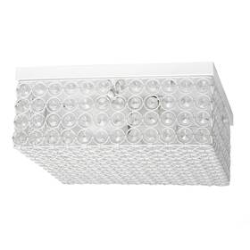 Fm1004-wht Elegant Designs Elipse Crystal 12 Inch Modern Metal 2 Light Squared Ceiling Flush