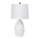 Lt3215-wht Elegant Designs Resin Table Lamp With Fabric Shade White
