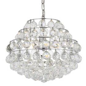 1106d16c Elegant Lighting 1106d16 Savannah 3 Light 16 Inch W Crystal Pendant - Chrome
