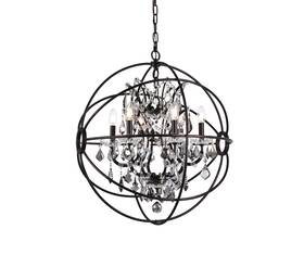 1130d25db-ss Elegant Lighting 1130d25db-ss/rc 1130d25-ss/rc Geneva 6 Light 25 Inch W Crystal - Bronze