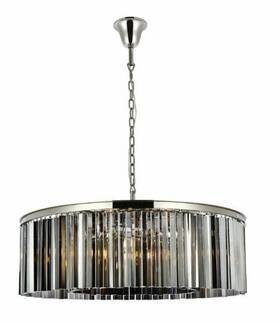 1208g43pn-ss Elegant Lighting 1208g43pn-ss/rc Foyer Dining Room Polished Nickel Crystal Chandelier Ceiling Light Fixture 43 In