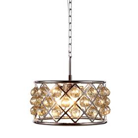 1214d16pn-gt-rc Elegant Lighting Urban Classic 1214 Madison 4-lt 16 Inch Royal Pendant Nickel/sm -
