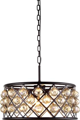 1214d20pn-gt Elegant Lighting 1214d20pn-gt/rc Madison Pendant Light With Polished Nickel And Crystals