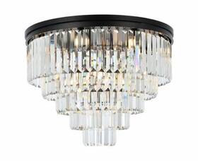 1231f32mb Elegant Lighting 1231f32mb/rc Light Fixture Flush Mount Chandelier Large Matte Black Crystal Dining Room 32 Inch